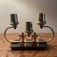 Art Deco candle holder in wood and brass