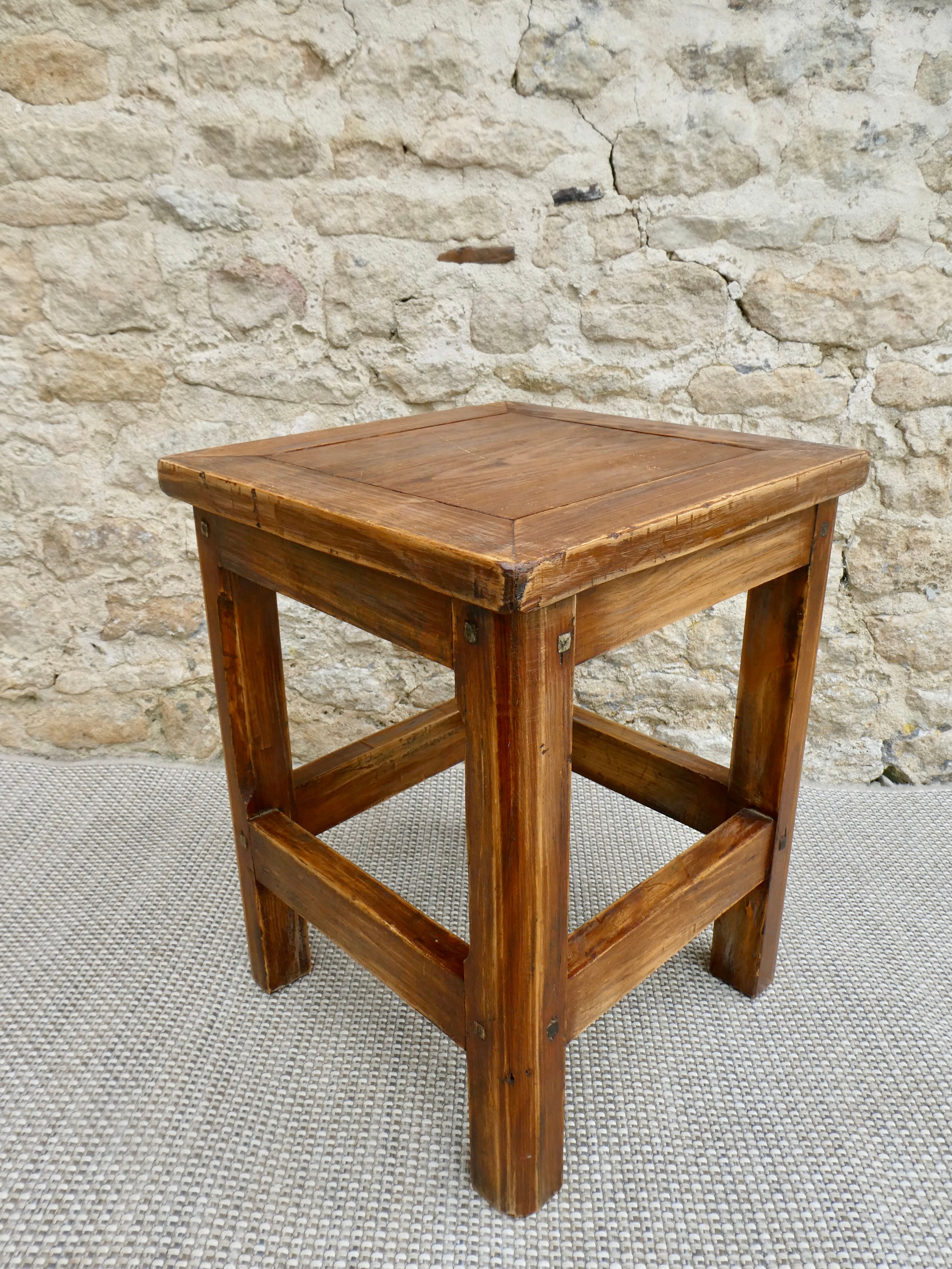 Solid wood stool