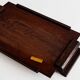 Plateau de service en bois massif de style Art Déco – Années 40-60