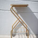 Metal wheeled tray with formica top, vintage wheeled cabinet, vintage side table