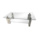 Coffee table made of glass and plexiglass.