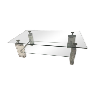 Table de salon verre et plexis