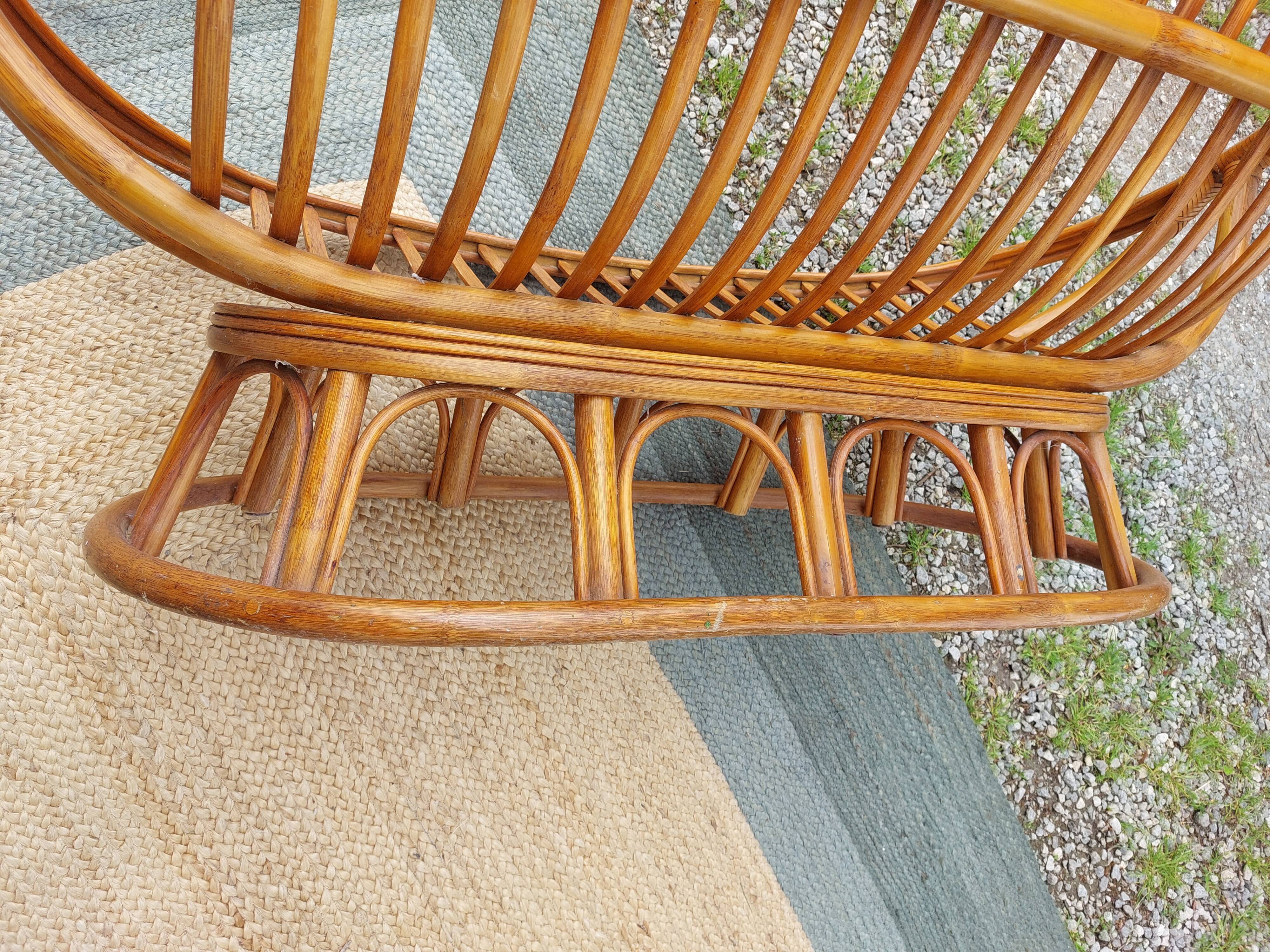 bamboo wood, rattan, vintage sofa