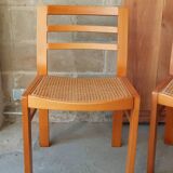 Pair of Baumann caned chairs, 70s/80s