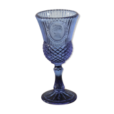 Verre pressé moulé bleu