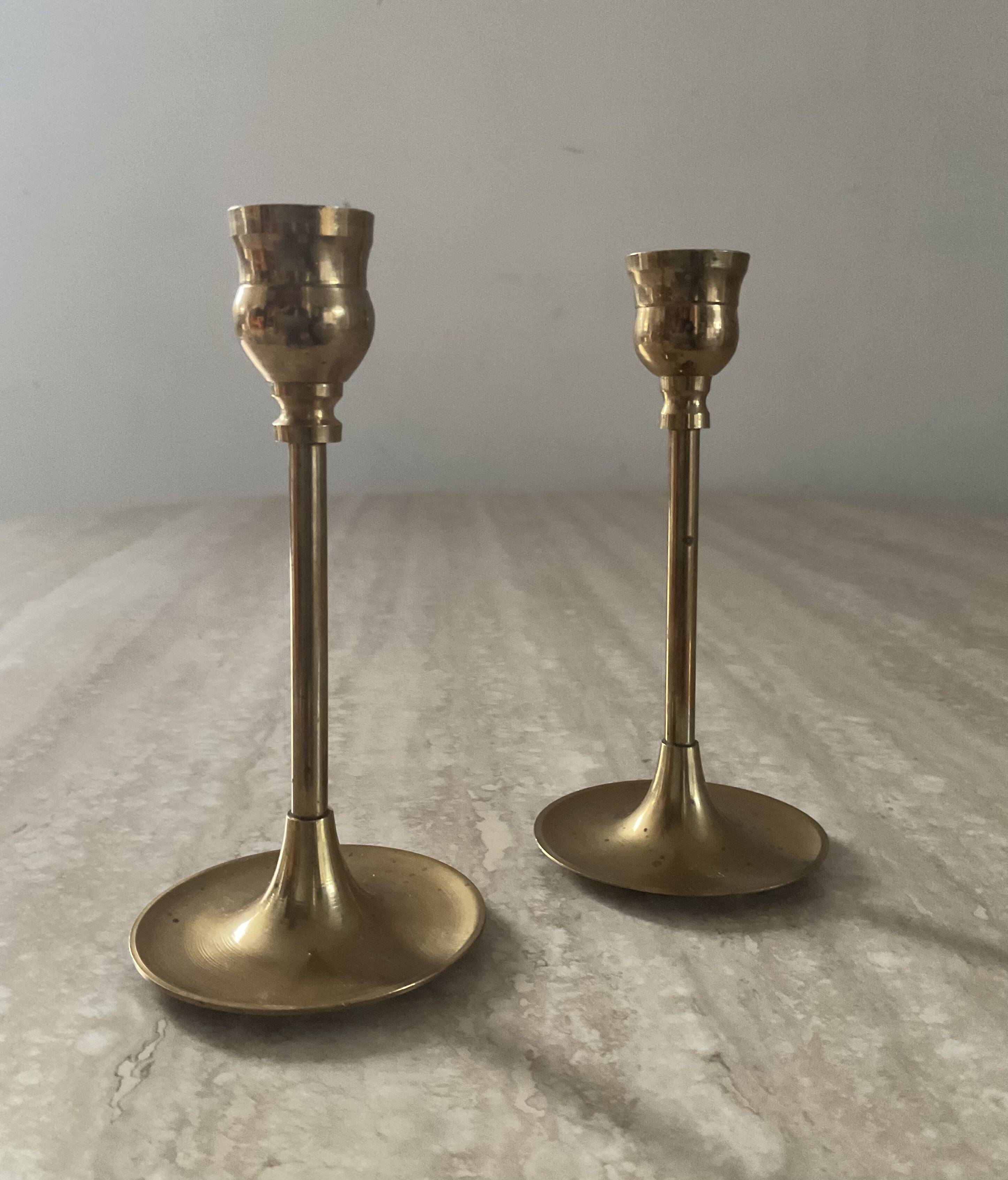 Pair of vintage brass candlesticks