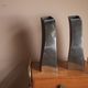 Vintage 2 curved vases Italian design space age 1970s aluminium copper
