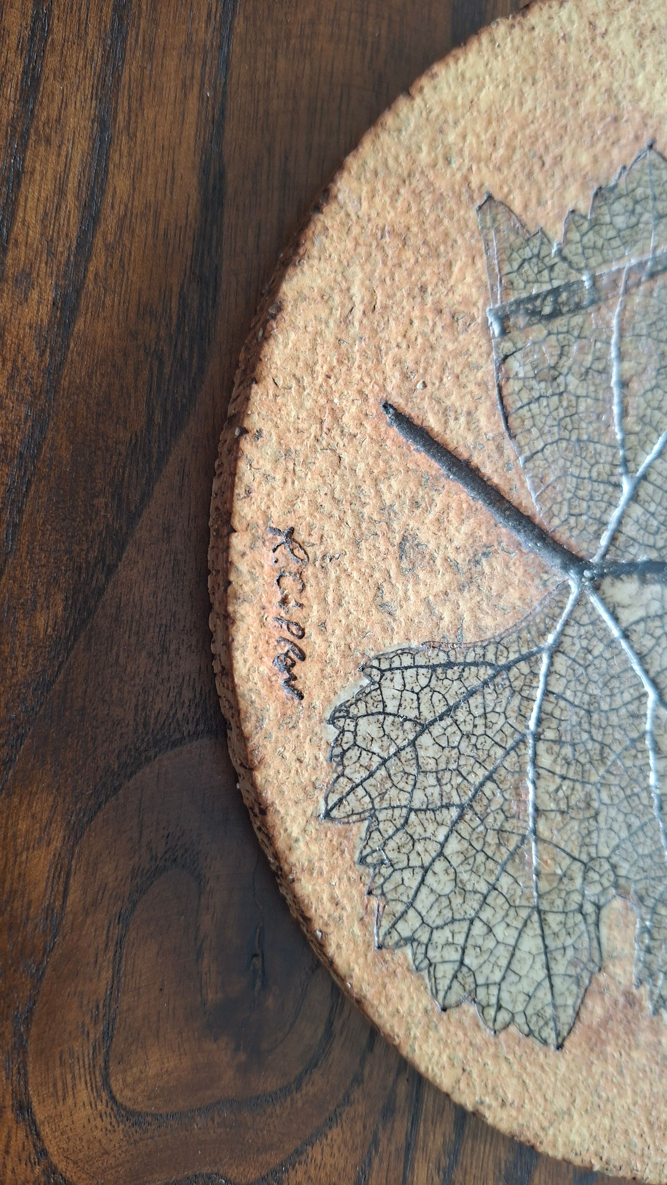 Wall ceramic leaf by Roger Capron, France 1960s-70s