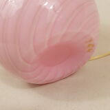 Lamp glass of Murano Venini spiral pink and white