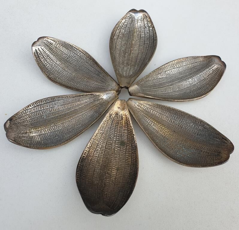 Set of 6 petals brass display