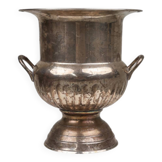 Antique Silver Plated Copper Champagne Bucket in Medicis Shape, 1890s