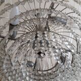Italian crystal and chrome chandelier