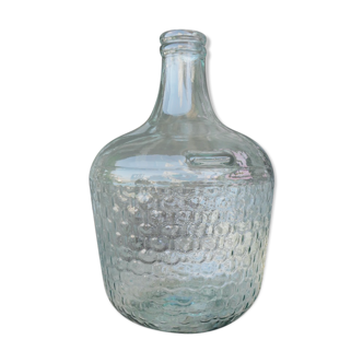 Dame jeanne verre recycle facon panier vert d'eau