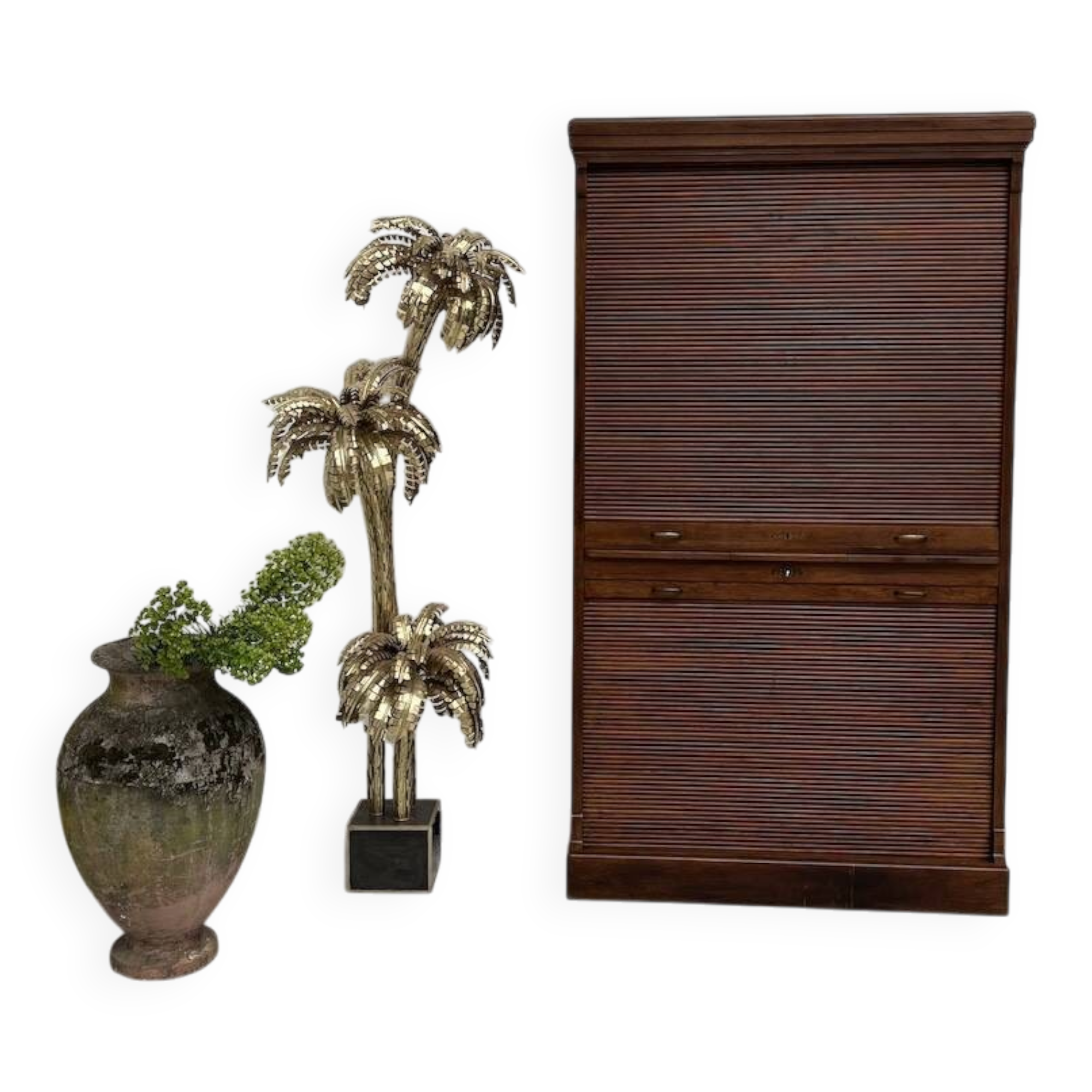 Armoire à rideaux en chêne massif, circa 1930