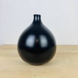 Vintage black ceramic fig vase