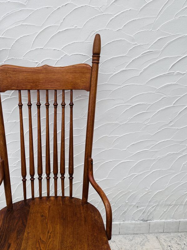 Chaise haute vintage années 60 en bois massif style campagne chic