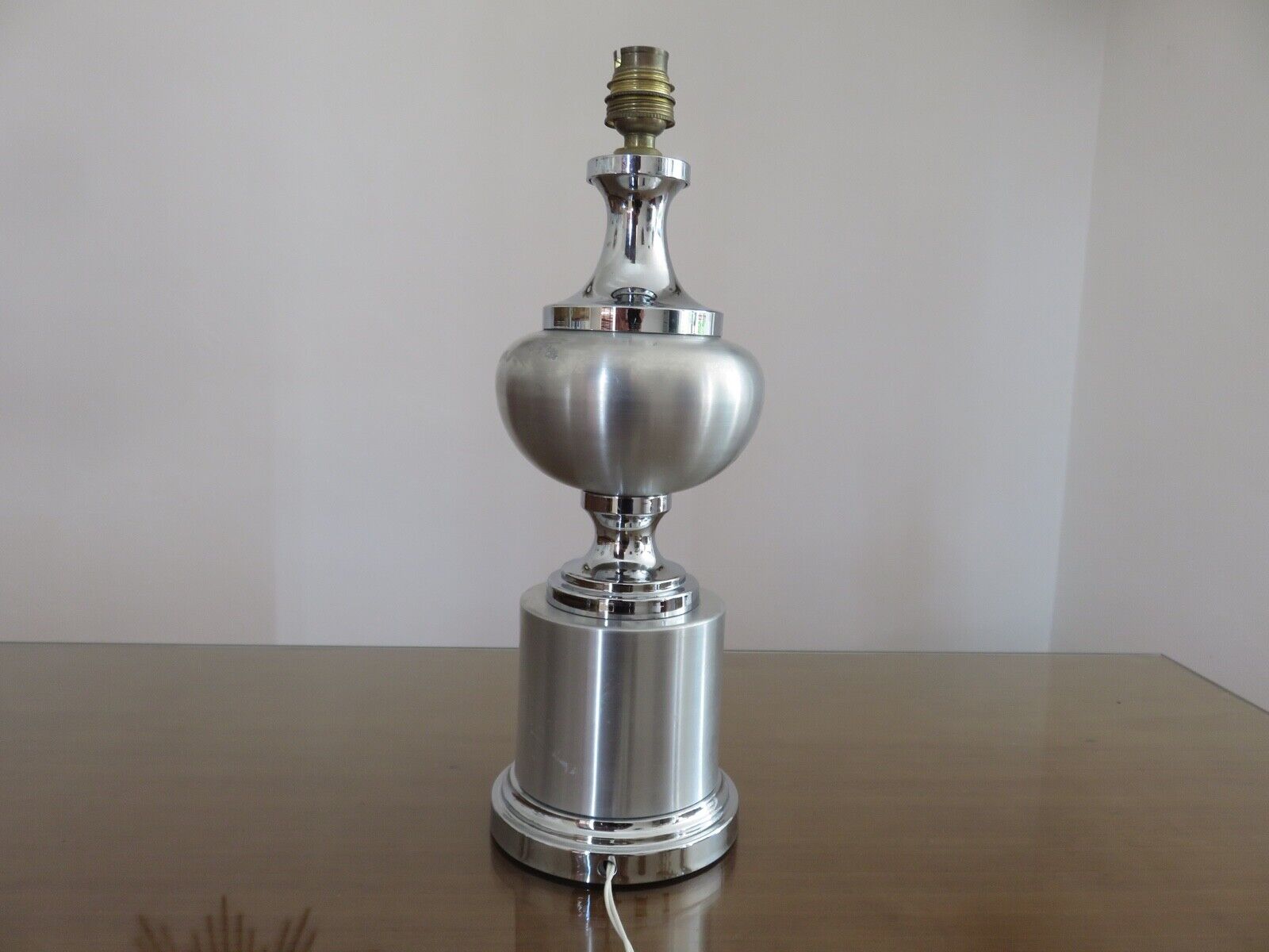 Brushed aluminum lamp and chrome aluminum typical 70s