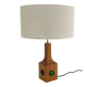 Swedish wooden lamp with glass paste cabochons, 1960s-70s