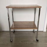 Desserte vintage en bois et chrome