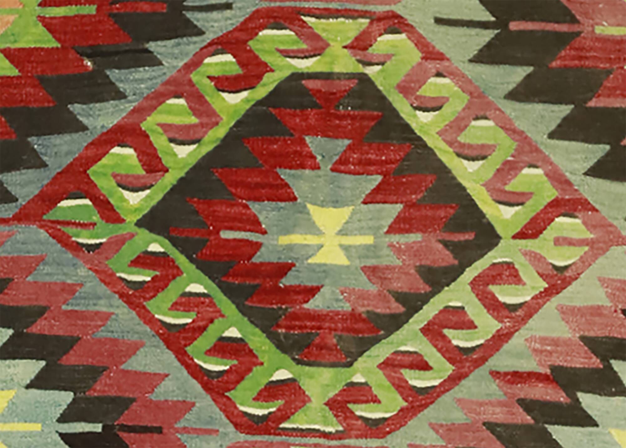 Turkish Kilim Yoruk Vintage 178x284 cm Geometric Beige and Red