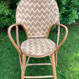 Trio of braided chestnut chairs
