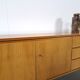 Teak Deens ladekast met 6 lades en houten grepen