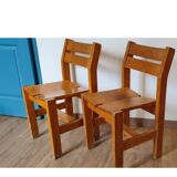 Pair of chairs the arcs Charlotte Perriand