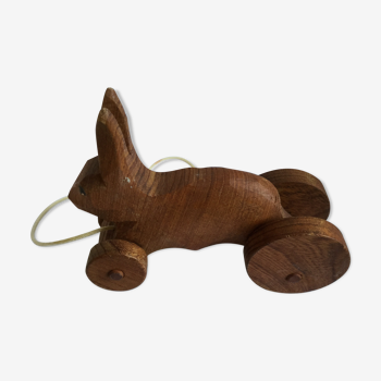 Handmade wooden toy Rabbit to shoot