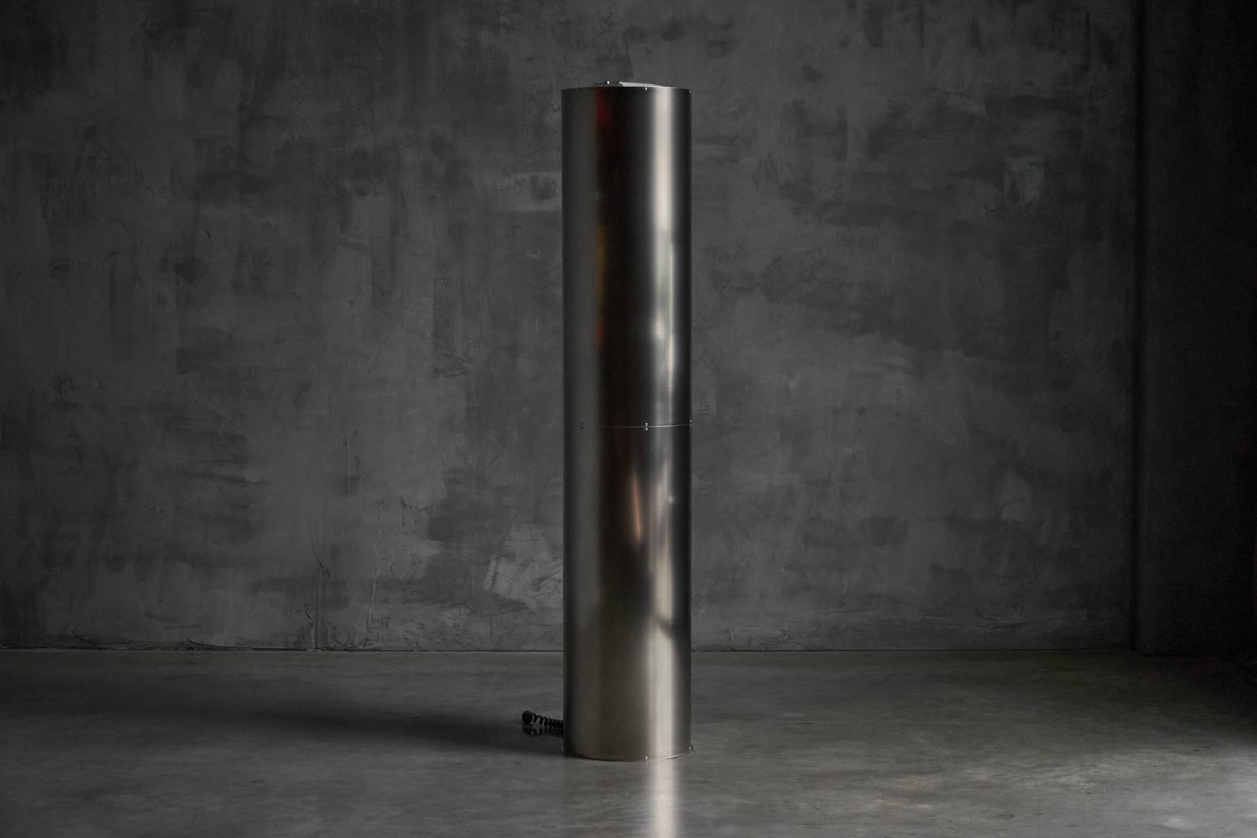 Monumental stainless-steel uplighters by Targetti, Italy, 1970s