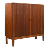 Armoire danoise à porte tambour en teck des années 1950