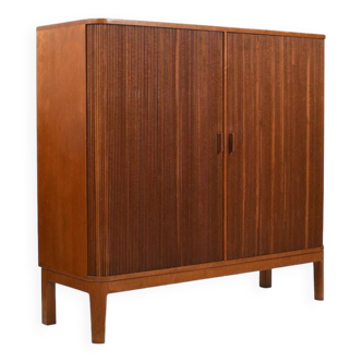 1950s Danish Teak Tambour Door Cabinet