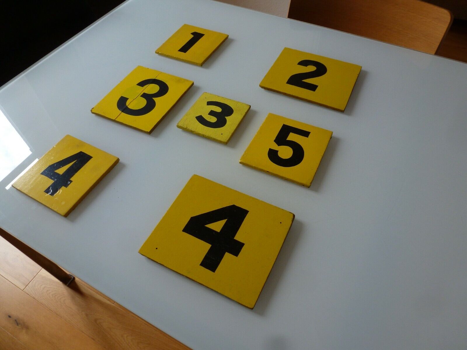 Vintage painted numeral plates