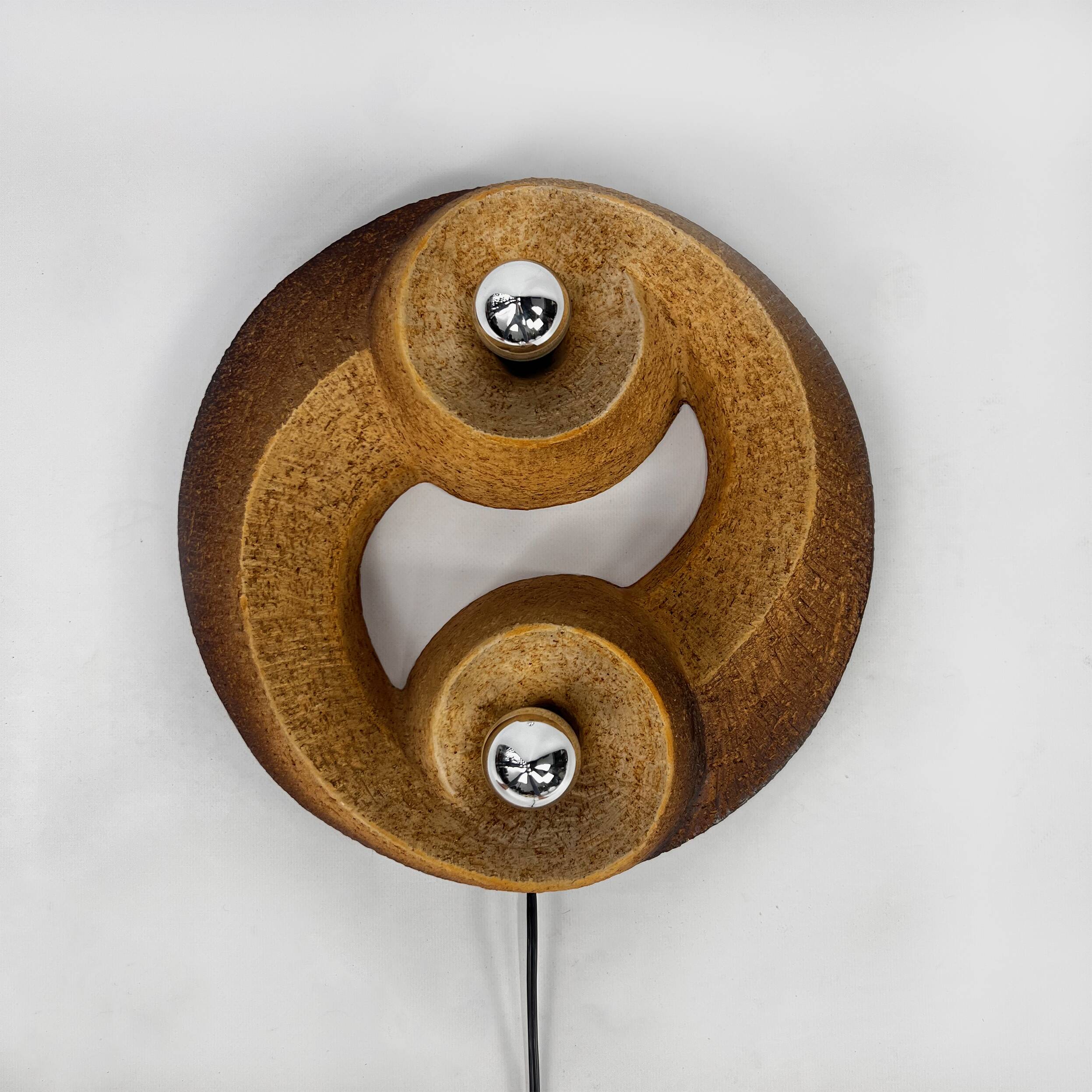 Mid Century Brutalist Ceramic Wall Lamp, 1960s