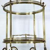 Mid-Century Modern Brass and Glass Bar Cart 1970s.