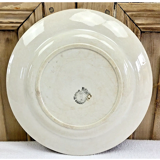 7 dessert plates XIX Sarreguemines stencil decoration