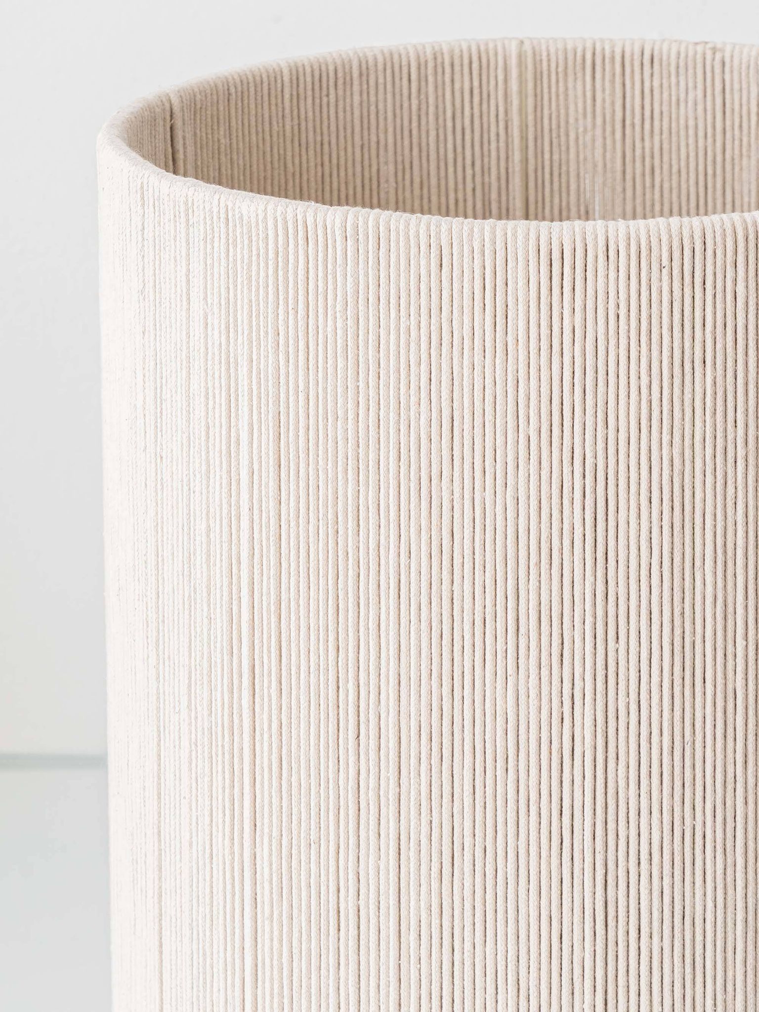 Ceramic Trompe L'Oeil Wicker Table Lamp with New Woven Cream Cord Lampshade