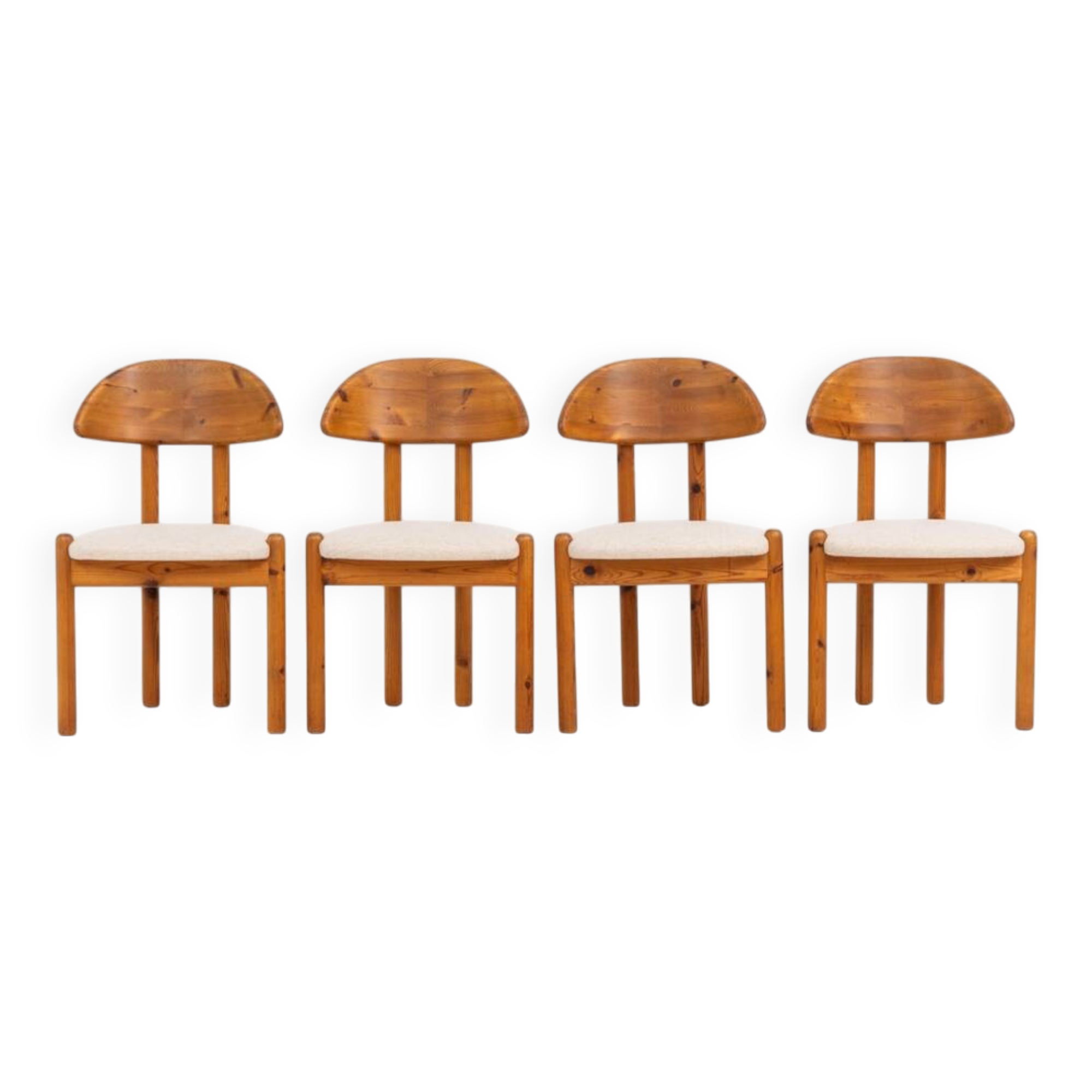Ensemble de 4 chaises en pin par Vamdrup Stolefabrik (Danemark, années 1970).