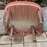 Vintage pink upholstered toad chair