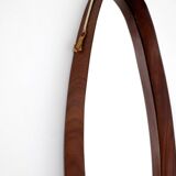 Vintage oval wooden mirror, Italy, 1960s.