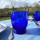 Vintage cobalt blue water glasses