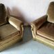 Paire de fauteuils en velours "Jean Roche "