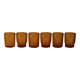Set of 6 vintage Pernod amber glass glasses – H9 cm Ø7 cm – Bi collection