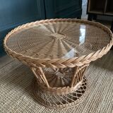 Table basse ronde en osier