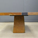 Slate stone brutalist coffee table, 1980s