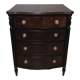 Chest of drawers 4 drawers in walnut and blackened wood.