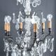 Important bronze chandelier, Baccarat crystal, Louis XV style, 1900.