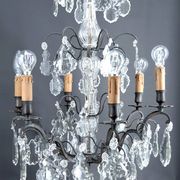 Important bronze chandelier, Baccarat crystal, Louis XV style, 1900.