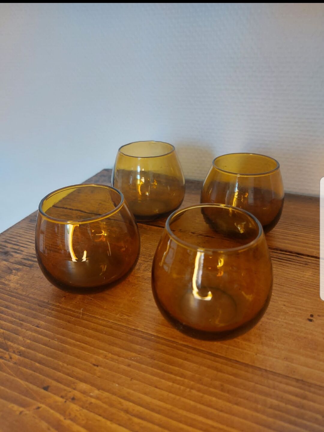 Set of amber glasses
