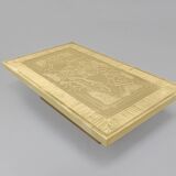 Brass etched coffee table by Lova Creation, Belgium, 1980s.
