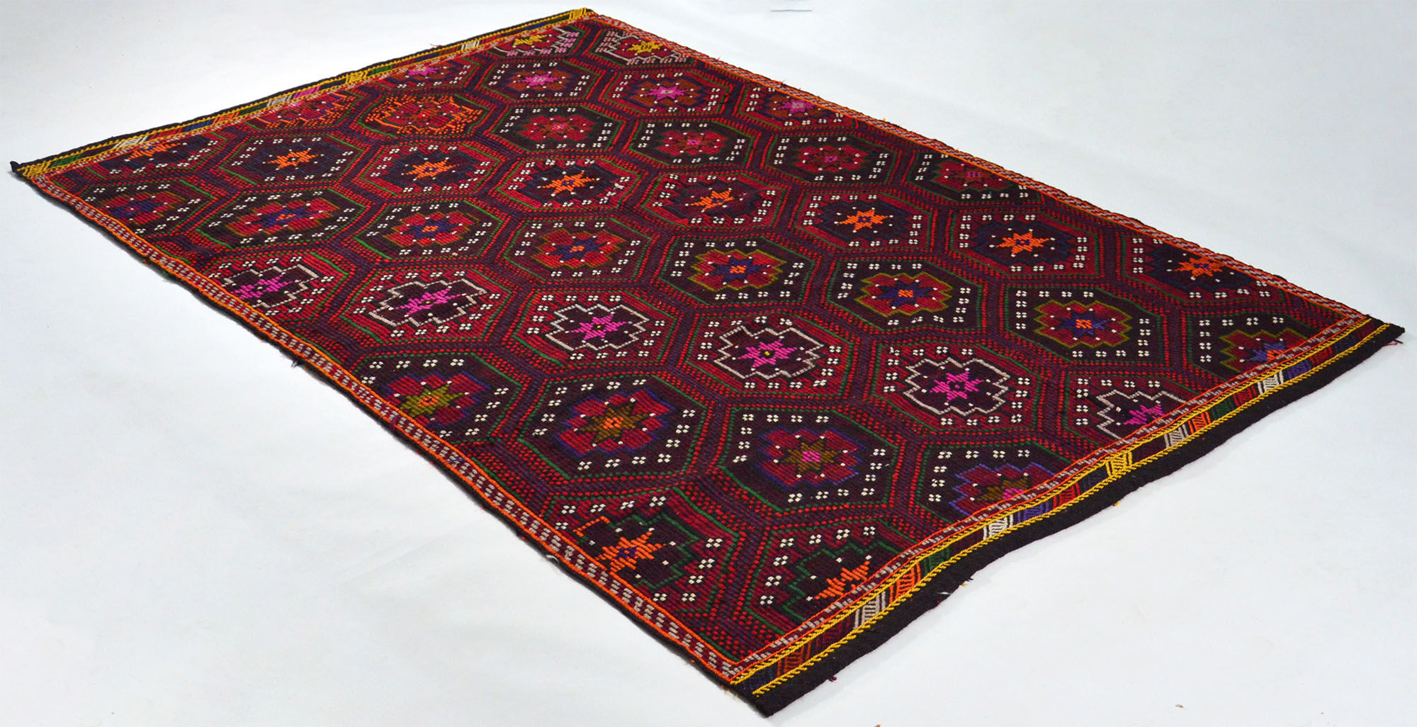 Anatolian handmade kilim rug 285 cm x 197 cm